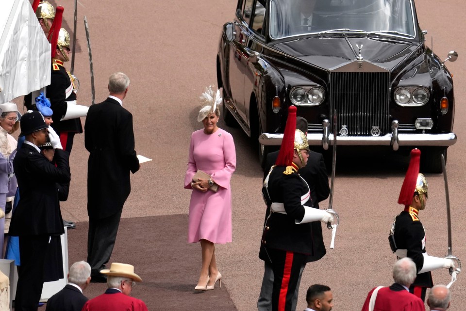 Sophie, Countess of Wessex, arrives for the Order of the Garter service