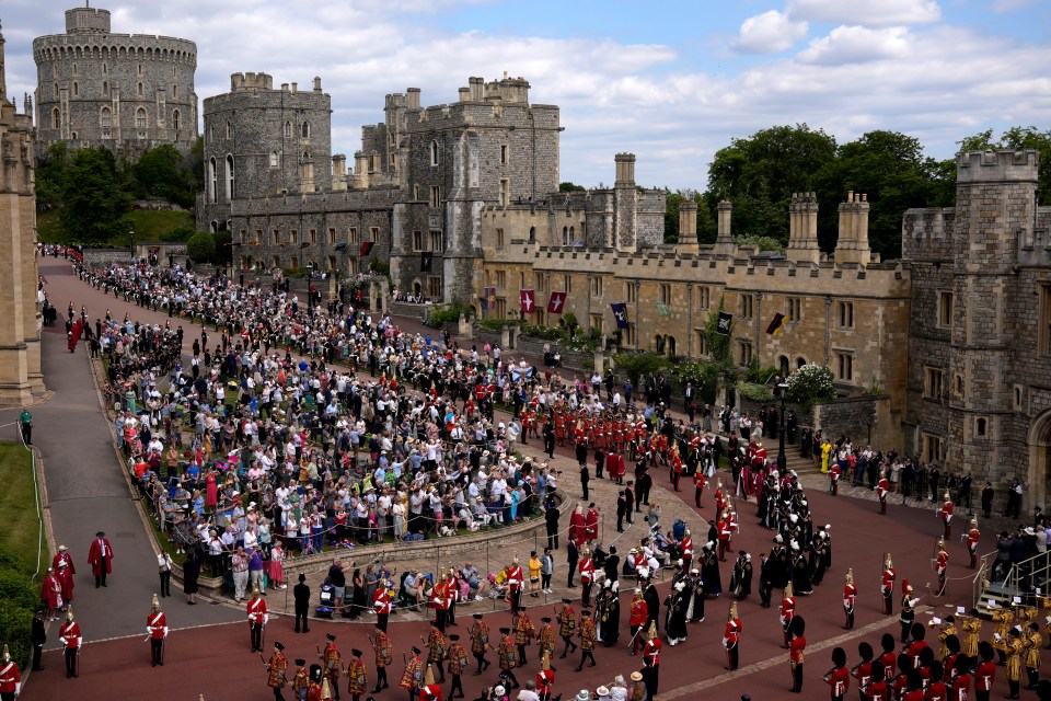 The procession walks to St George's Chapel