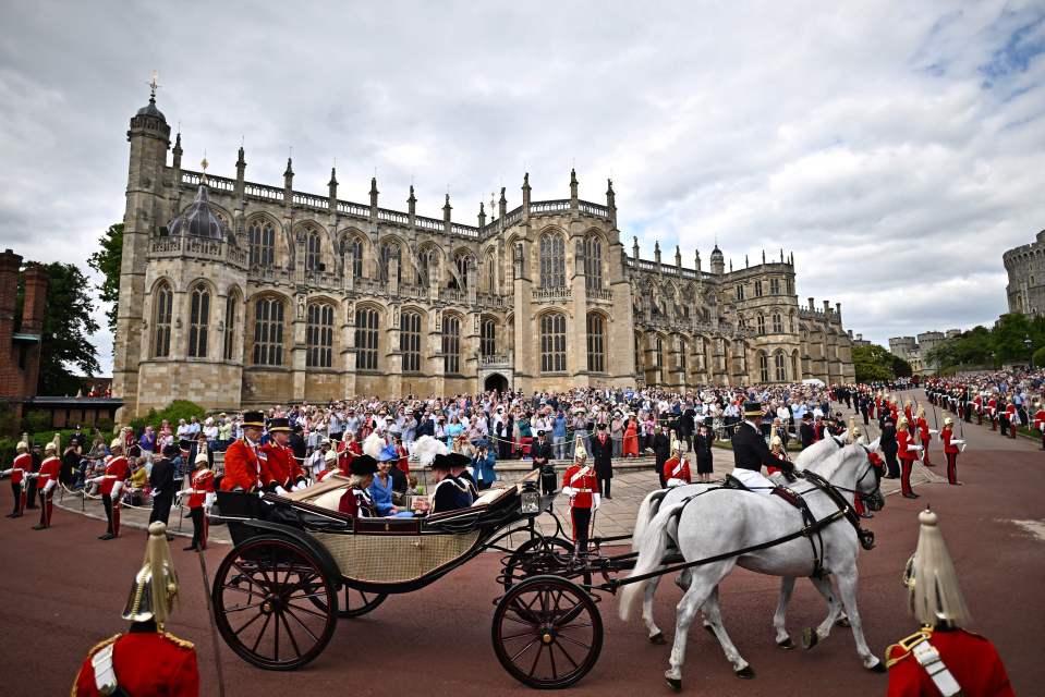 The impressive service included a horse-drawn carriage for the royals