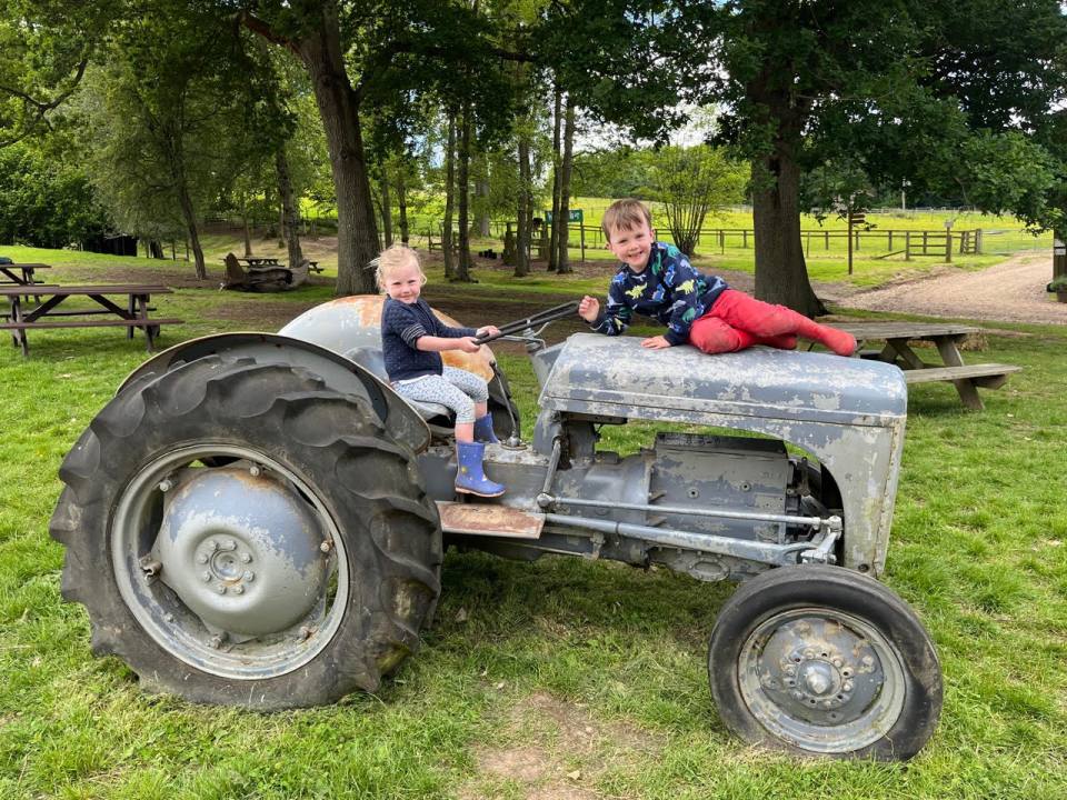 Albie and Mila getting the hang of farm life