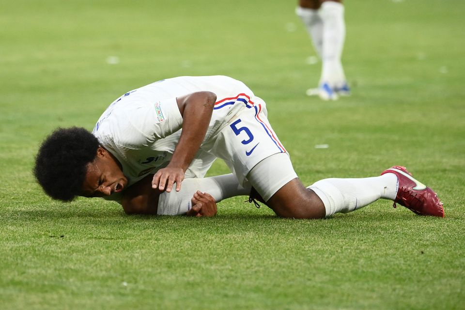 The defender was forced off through injury for France last night against Croatia