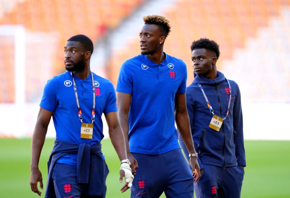 Fikayo Tomori (left) and Tammy Abraham (centre) also failed to stand out against Italy last week