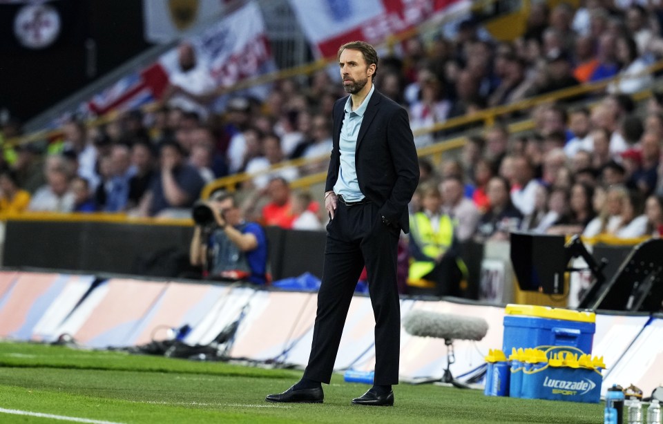 Southgate watched on as his side were soundly beaten by Hungary