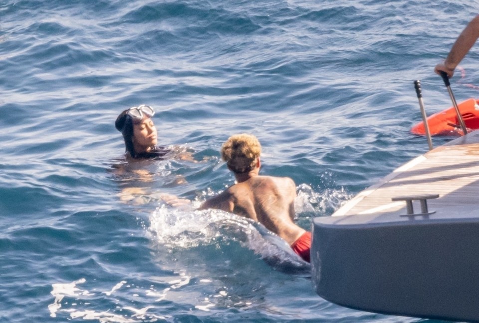 Dele and Cindy cooled down with a dip in the sea