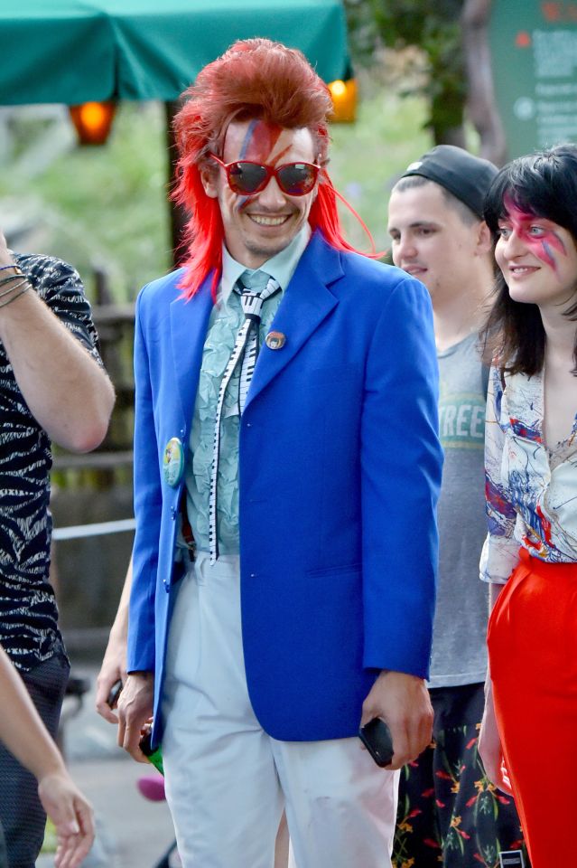 James Franco was blue blue electric blue in this bright suit