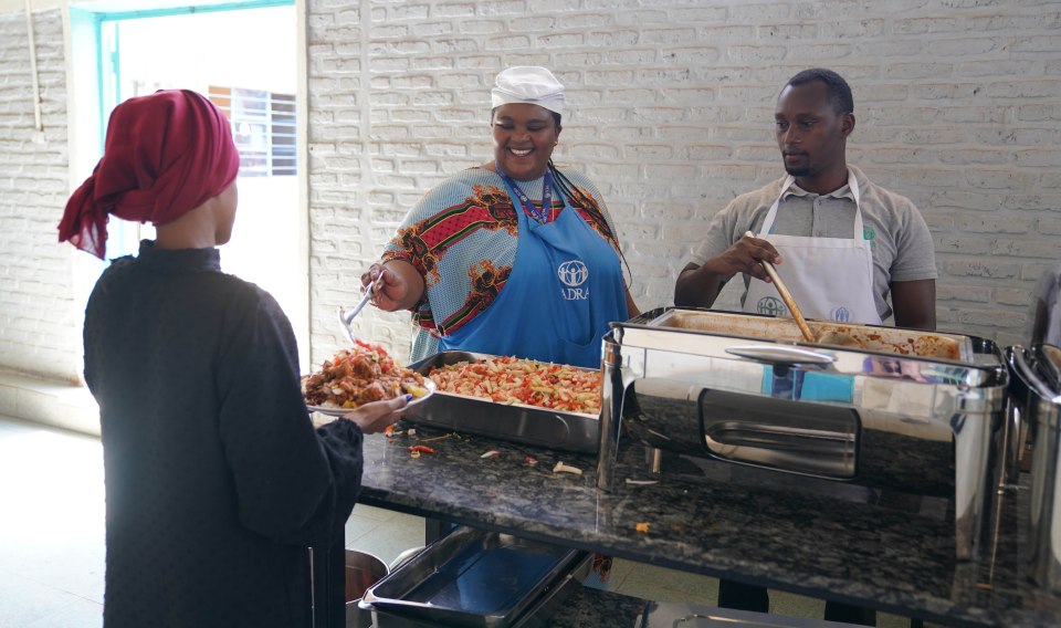 Guests are served food at the all-you-can-get buffet