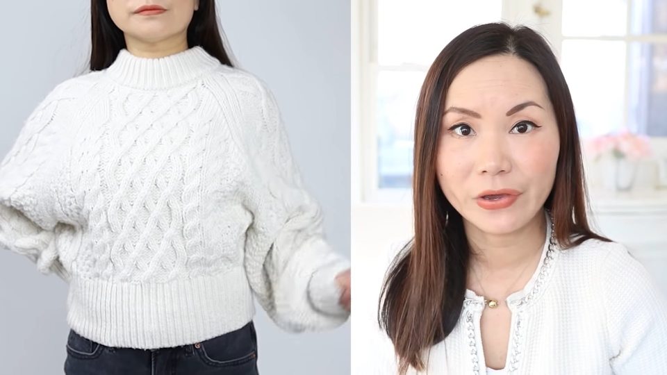 Chunky knits will only enlarge the appearance of your boobs