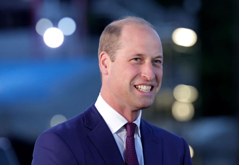 One picture shows the Duke in an up-to-date photo grinning from ear to ear