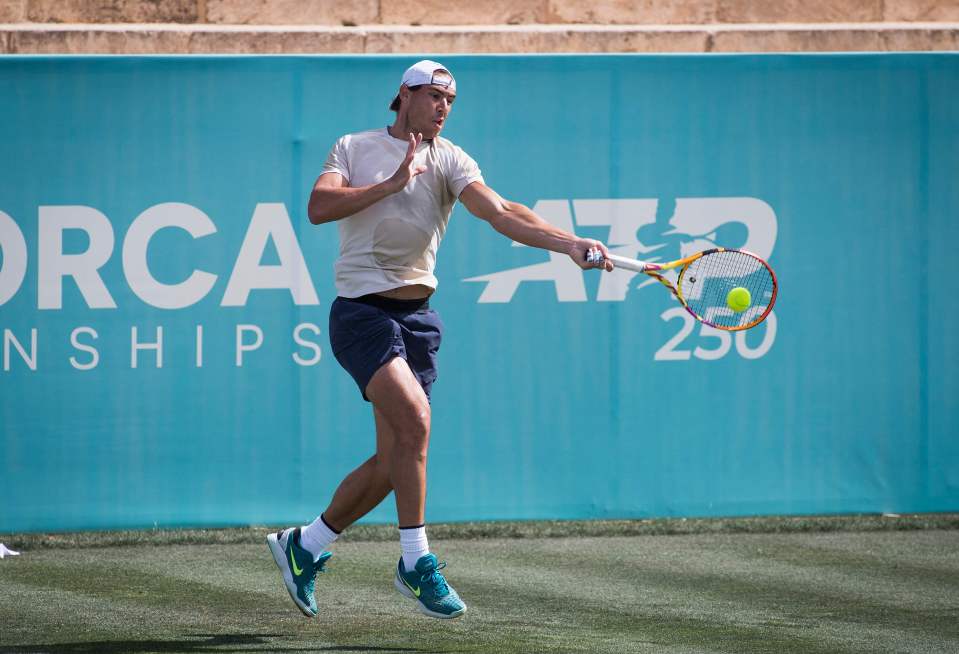 Nadal, 36, has been practising on the grass in Mallorca