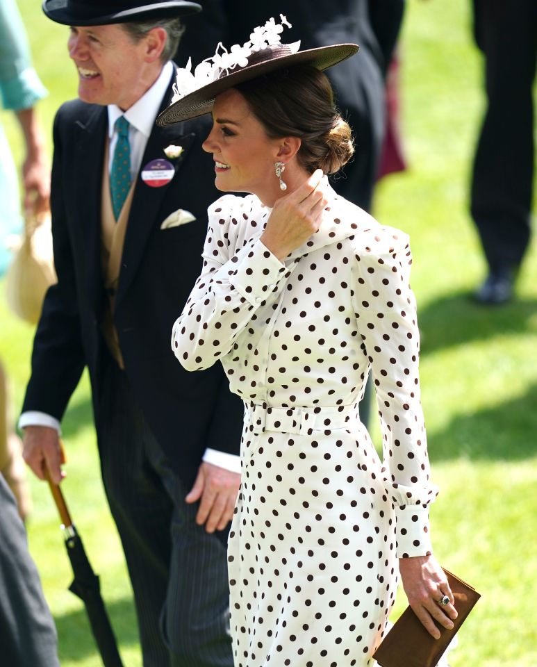 The duchess donned Princess Diana's diamond and pearl earrings for the occasion