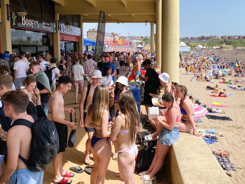 Thousands of sunseekers flocked to Barry Island in South Wales