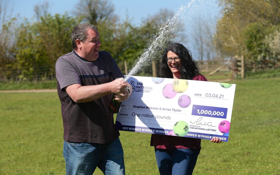 Stephen Webster and Arran Taylor scooped £1m on the National Lottery last year