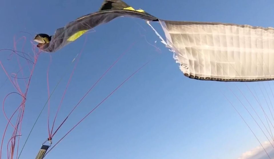 Yanis Teriz plunged 2,500ft after his paragliding motor cut out