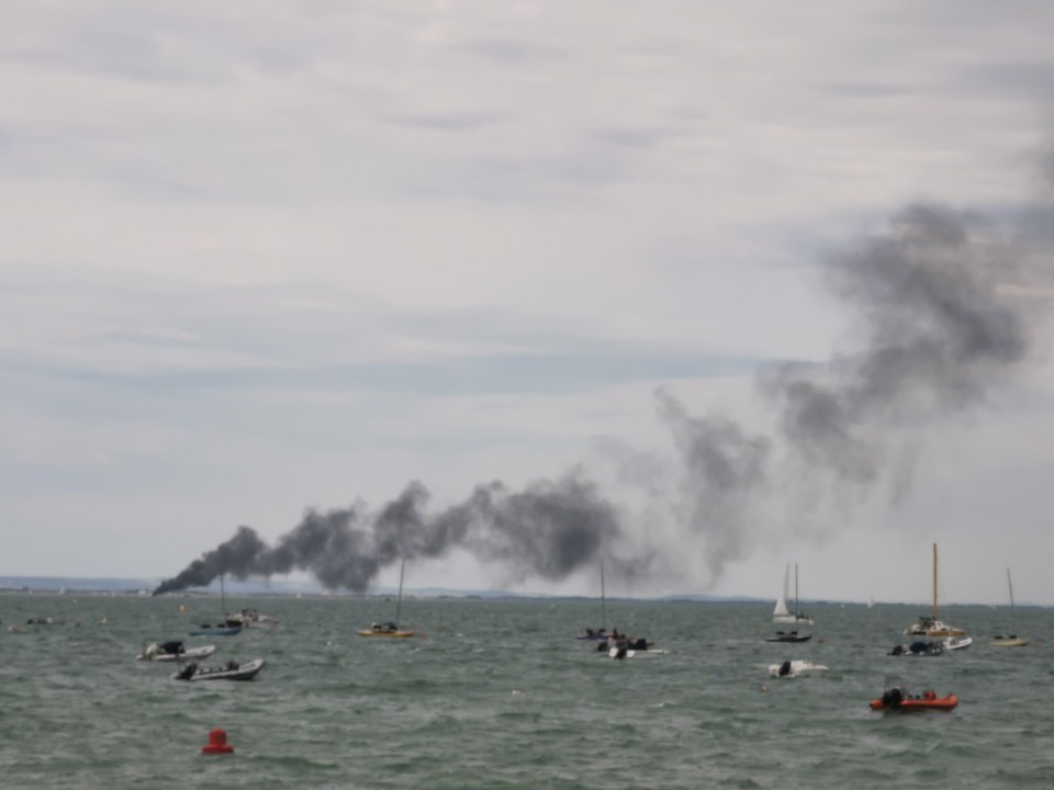 The fire sent huge plumes of black smoke into the air