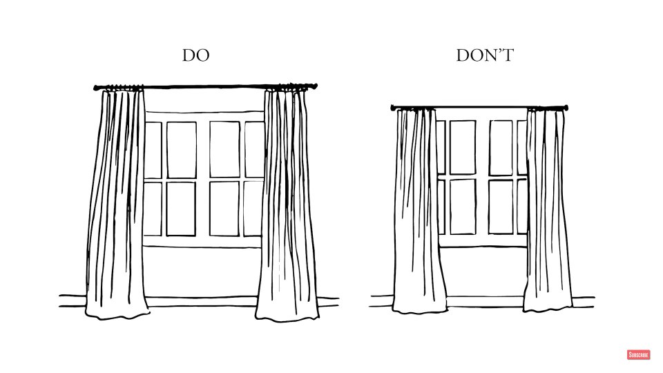 Hang your curtains higher for the illusion of more space