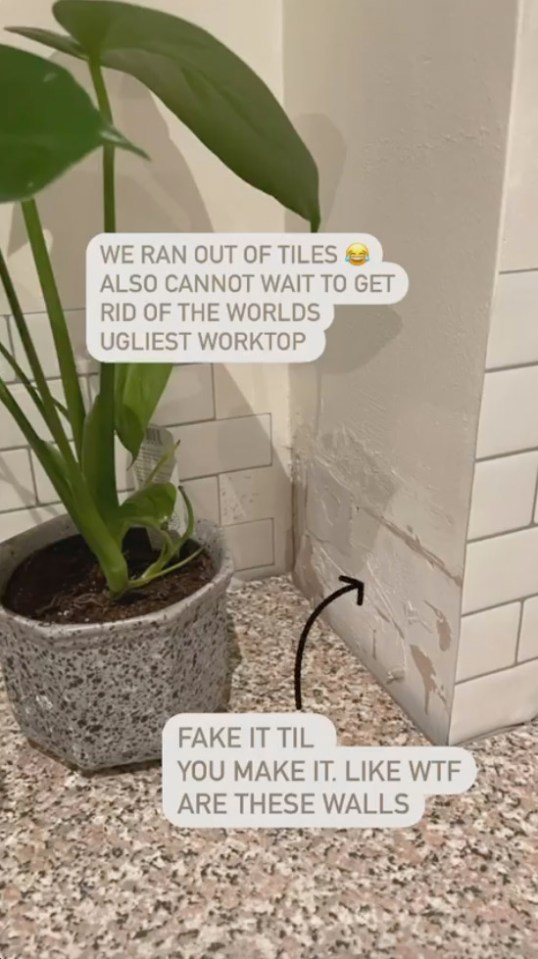 She faked a trendy tile backsplash using £1.99 Home Bargains files