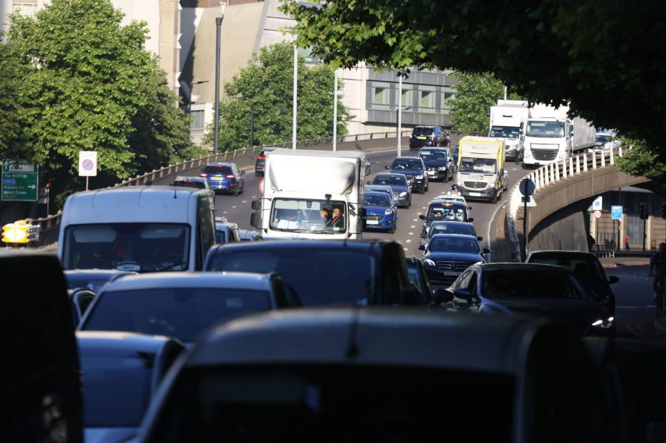 Traffic built up in London as Brits took to the road to avoid rail madness