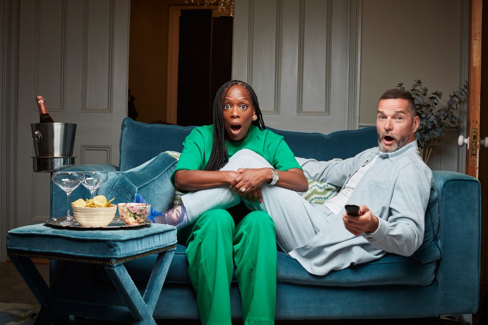 The TV star with his rarely-seen fiancee 'Fruitcake' on Celebrity Gogglebox