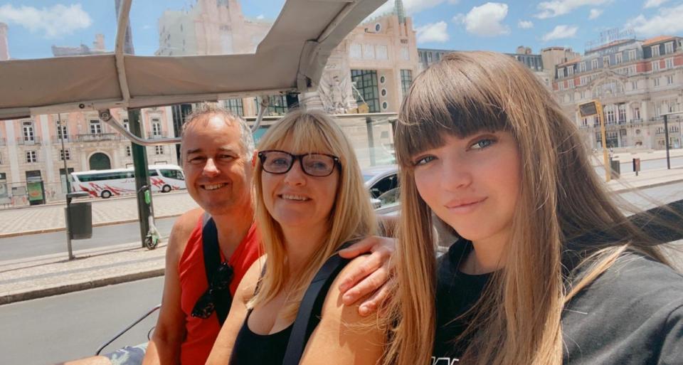 Ella Read, pictured with mum Catherine and dad David, had her birthday presents stolen