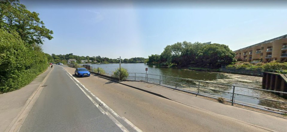 The brave officer chased the two men on foot down Bridge Road