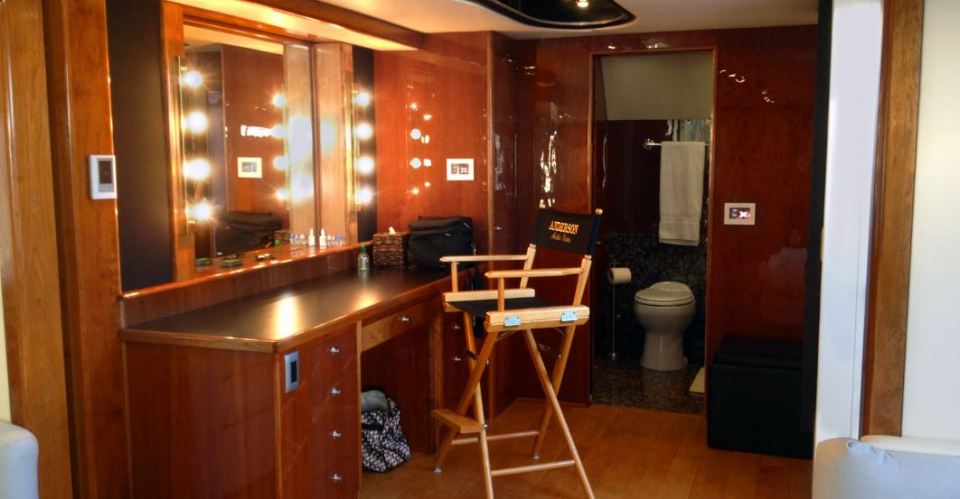 The Hollywood features this makeup area that converts into a mobile medical centre