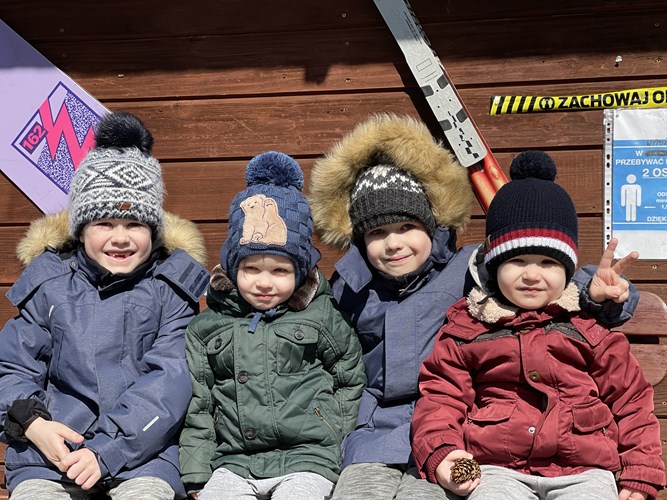 Four of Olga and Maxim's children back at home in Ukraine