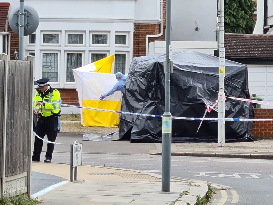 A cordon remains in place at the scene, close to Valentines Park