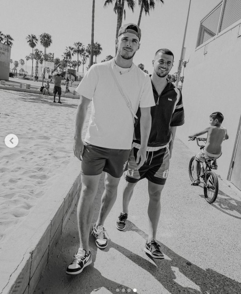 Mount has been joined by pal Declan Rice in Los Angeles