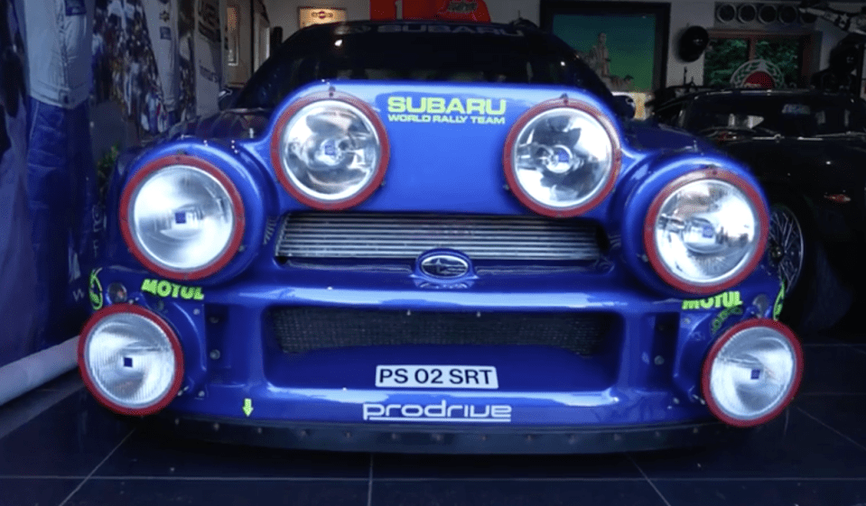 James has two Subaru rally cars driven by Colin McRae and Petter Solberg