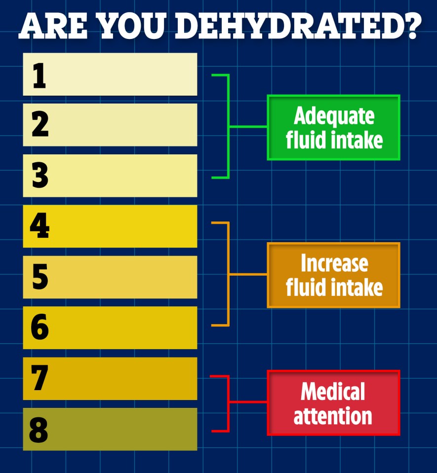 The NHS uses charts like this to guide people on hydration, but one expert has warned that it might not actually be a useful indicator