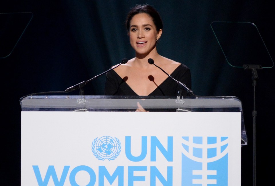 Meghan Markle at the UN Women Conference in 2015 where she made a speech about gender equality