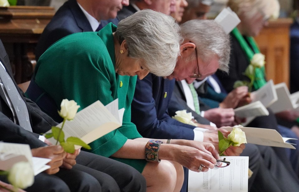 Former PM Theresa May and Levelling Up Secretary Michael Gove were among those to attend the service today