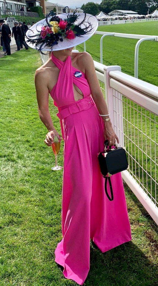 Helen Skelton posed for photographs in her pink halter-neck outfit