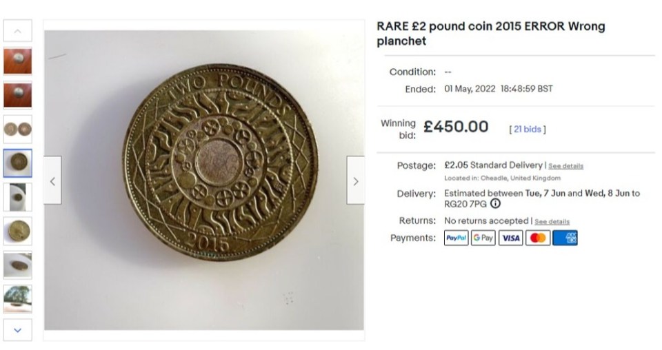 Over 20 bids were placed on the coin