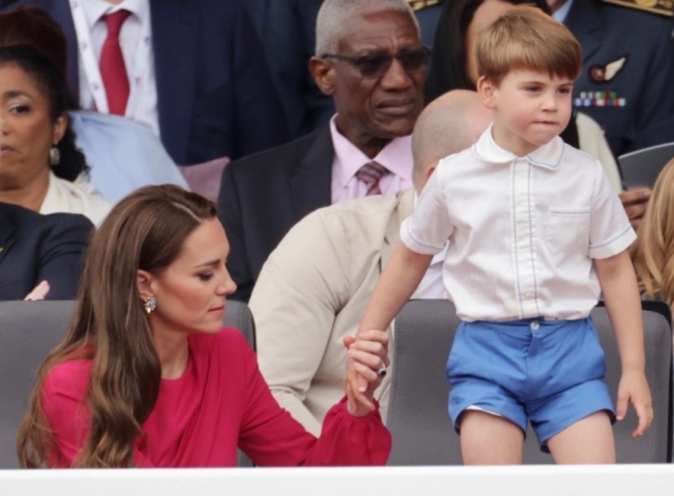 Mum Kate with Louis - who stole the show at the Jubilee