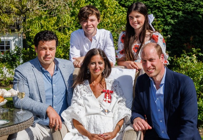 Deborah cried as she spoke about being alive for her last Father's day - pictured with her husband, children, and Prince William