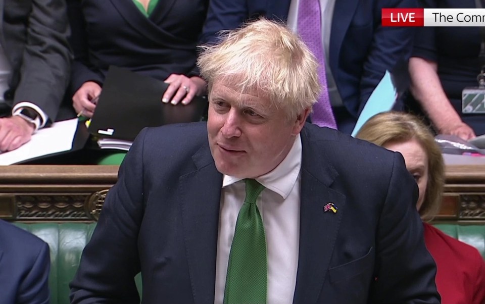 Boris Johnson at PMQs this lunchtime