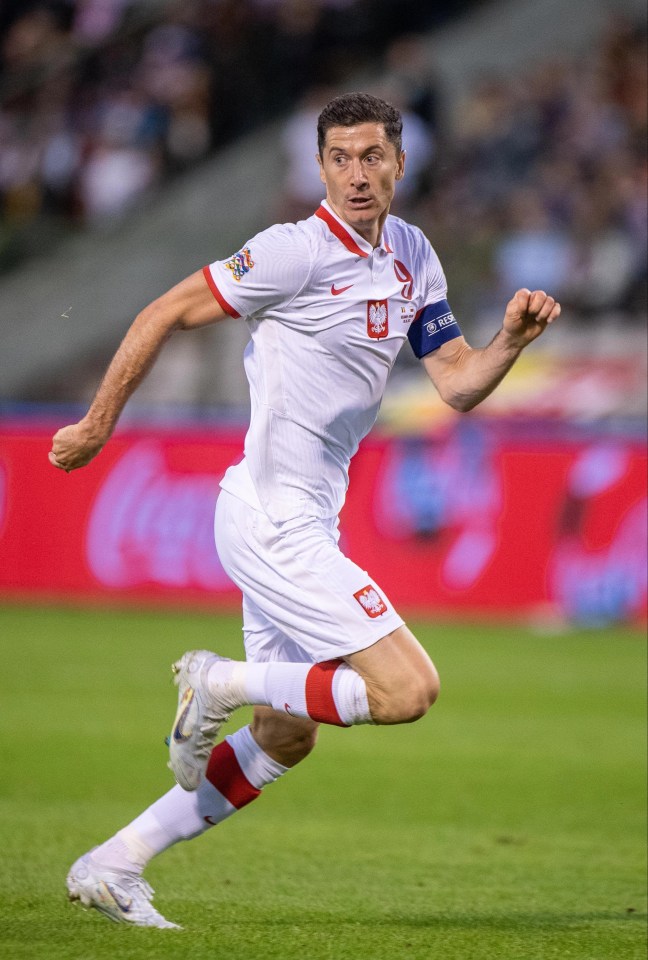 Lewandowski in action against Belgium in the UEFA Nations League