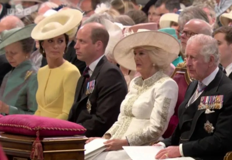 In a clip from inside the cathedral, viewers are convinced that Kate could be seen saying 'wow'