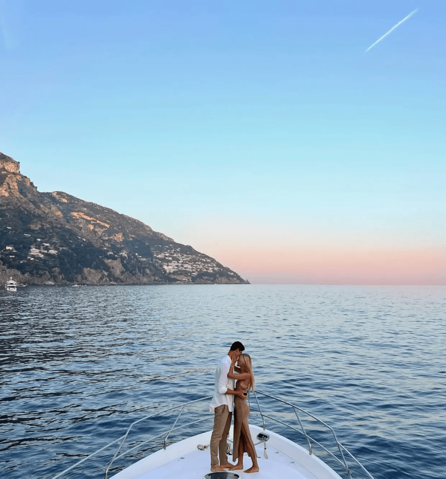 The pair celebrated becoming engaged on a stunning yacht