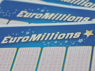 a close up of a euromillions lottery ticket