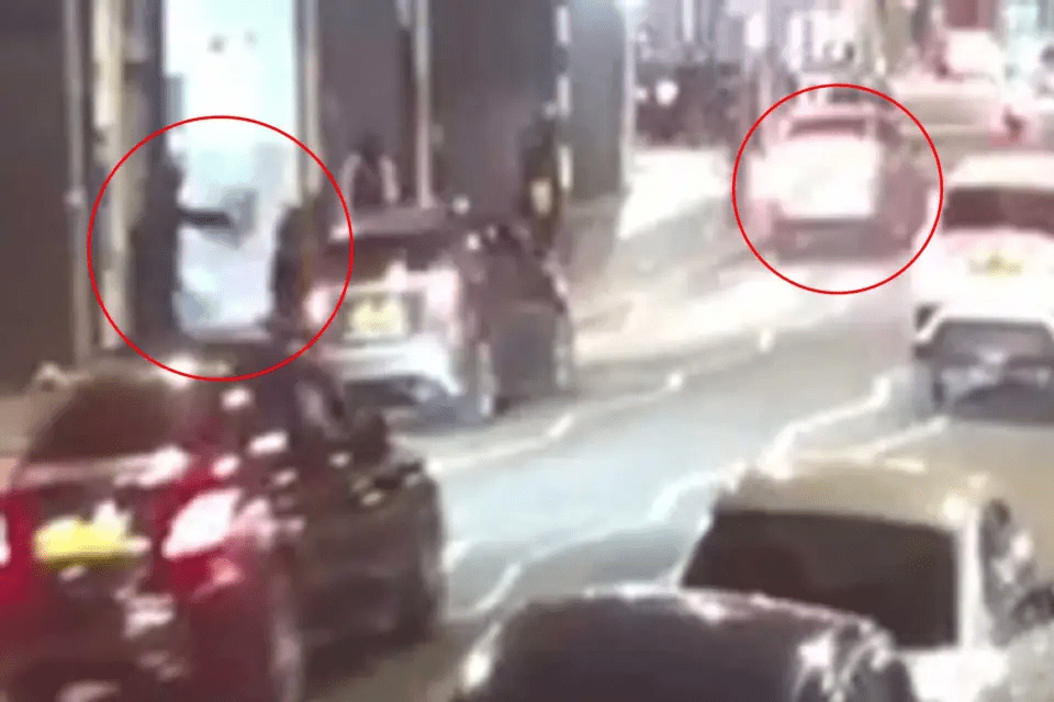 Footage exclusively obtained by The Sun shows the moment a mugger pointed a gun at Khan's face