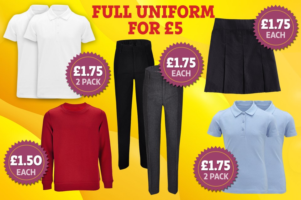 Aldi sells the cheapest school uniform