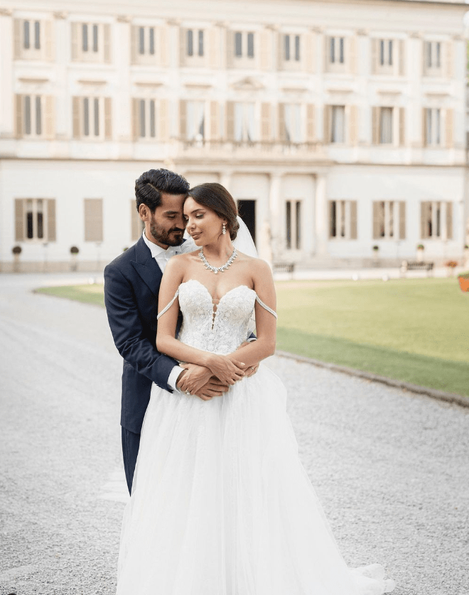 This classy wedding shot was posted on Sara Arfaoui's sarabenamiri Instagram account after she married 60-cap star Ilkay Gundogan