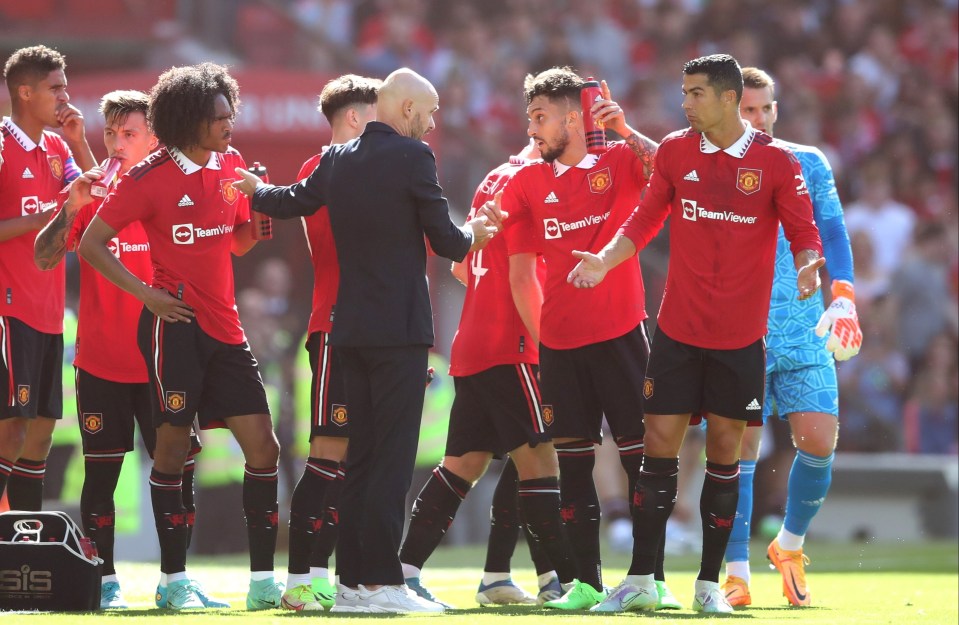 Erik ten Hag lays out instructions for the United squad and Cristiano Ronaldo does not seem convinced