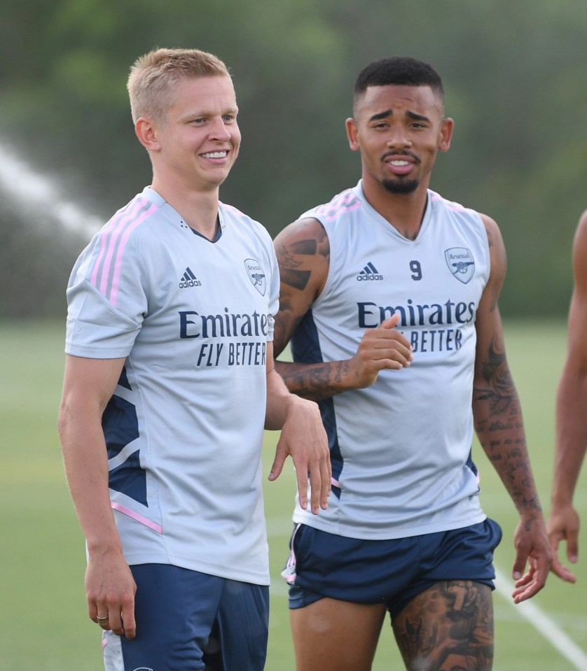 Zinchenko trained with his new Arsenal team-mates for the first time yesterday