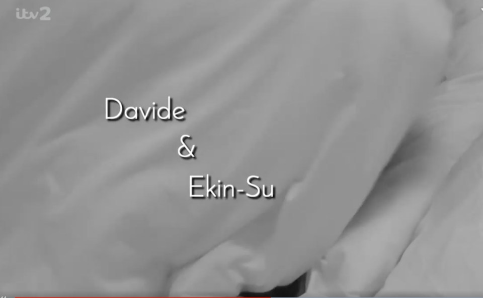 Davide and Ekin-Su appeared to get steamy under the covers