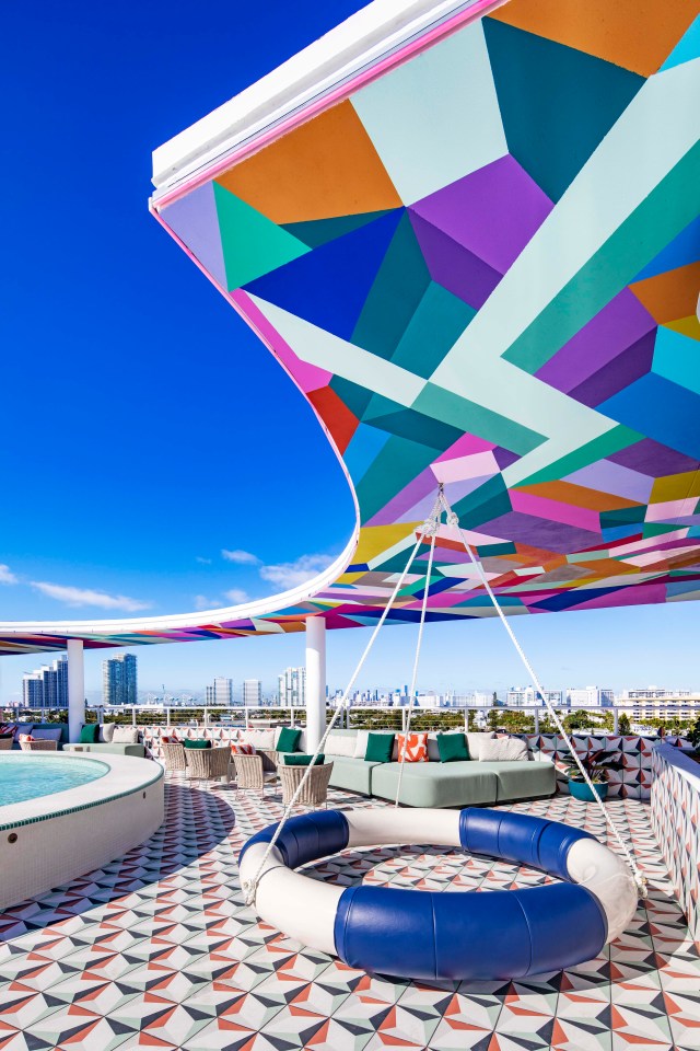 You know you’re in for a good time at the Moxy South Beach hotel