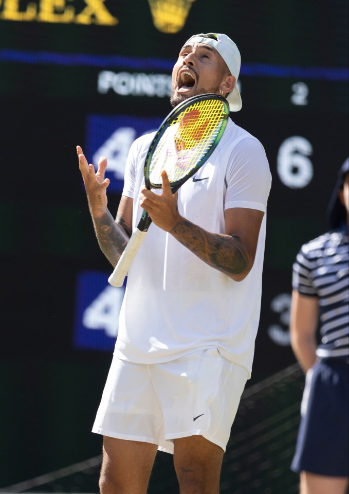 Nick Kyrgios exploded with rage at various points during his Wimbledon final