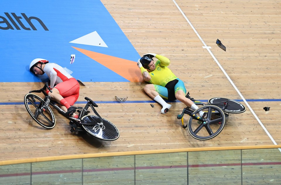 England star cyclist Joe Truman suffered a horrific crash at the velodrome